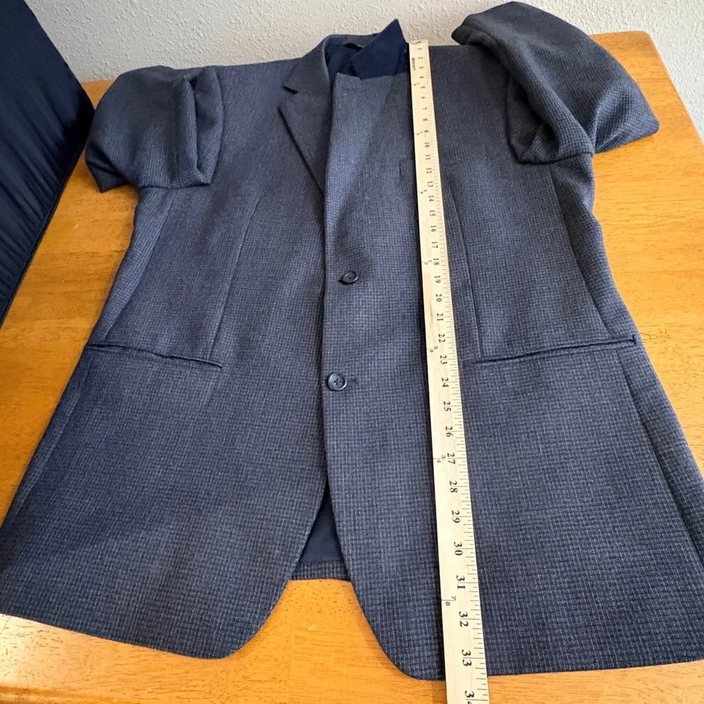 Joseph & Feiss Mens 44 Regular Blazer Blue 100% Lambswool Weave Sport Coat